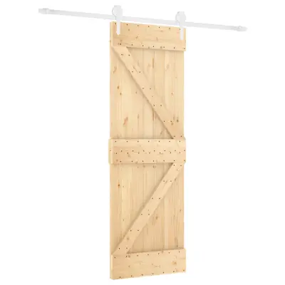 vidaXL Drsna vrata s kompletom vodil 70x210 cm trdna borovina