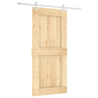 vidaXL Drsna vrata s kompletom vodil 95x210 cm trdna borovina