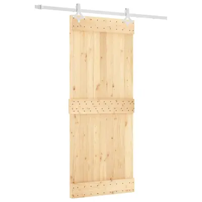 vidaXL Drsna vrata s kompletom vodil 85x210 cm trdna borovina