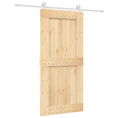 vidaXL Drsna vrata s kompletom vodil 95x210 cm trdna borovina