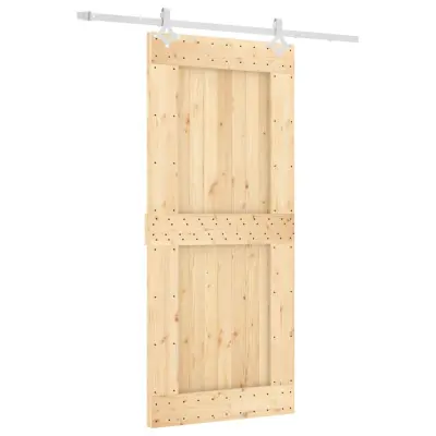 vidaXL Drsna vrata s kompletom vodil 90x210 cm trdna borovina