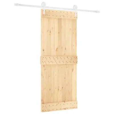vidaXL Drsna vrata s kompletom vodil 85x210 cm trdna borovina