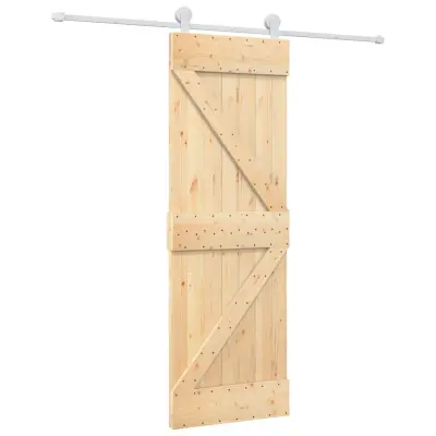 vidaXL Drsna vrata s kompletom vodil 70x210 cm trdna borovina