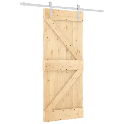 vidaXL Drsna vrata s kompletom vodil 80x210 cm trdna borovina