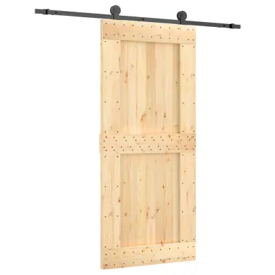 vidaXL Drsna vrata s kompletom vodil 90x210 cm trdna borovina