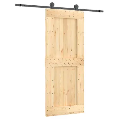vidaXL Drsna vrata s kompletom vodil 85x210 cm trdna borovina