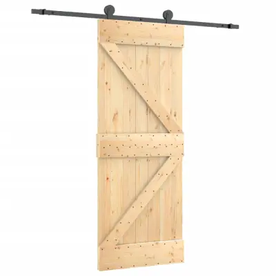 vidaXL Drsna vrata s kompletom vodil 70x210 cm trdna borovina
