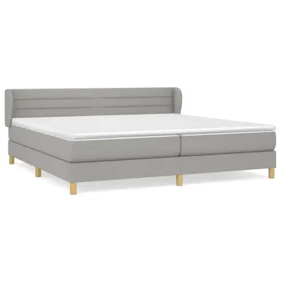 vidaXL Box spring postelja z vzmetnico svetlo siva 200x200 cm blago