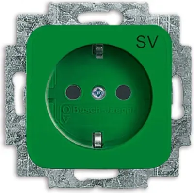 Busch-Jaeger SCHUKO vtični vložek za vtičnice zelene barve RAL6032 20 EUC-13-212-103