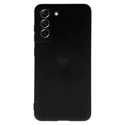 Ovitek SILICONE Heart, Samsung Galaxy S21 FE, črn