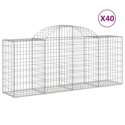 vidaXL Obokane gabion košare 40 kosov 200x50x80/100 cm cinkano železo