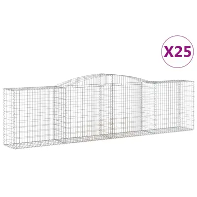 vidaXL Obokane gabion košare 25 kosi 400x50x100/120cm pocinkano železo