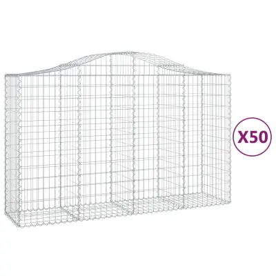 vidaXL Obokane gabion košare 50 kosa 200x50x120/140cm pocinkano železo