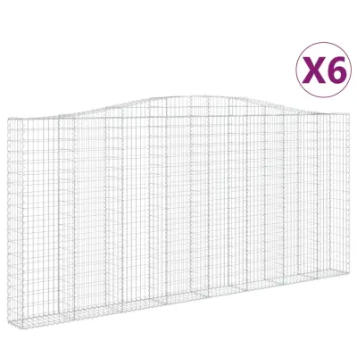 vidaXL Obokane gabion košare 6 kosov 400x30x180/200cm pocinkano železo