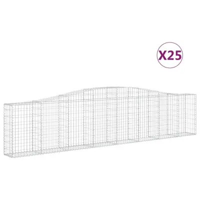 vidaXL Obokane gabion košare 25 kosov 400x30x80/100 cm cinkano železo