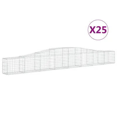 vidaXL Obokane gabion košare 25 kosi 400x30x40/60 cm pocinkano železo