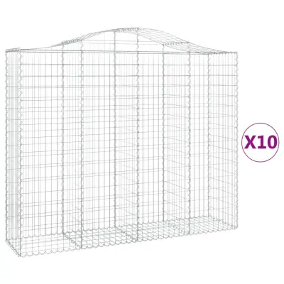 vidaXL Obokane gabion košare 10kosi 200x50x160/180 cm pocinkano železo
