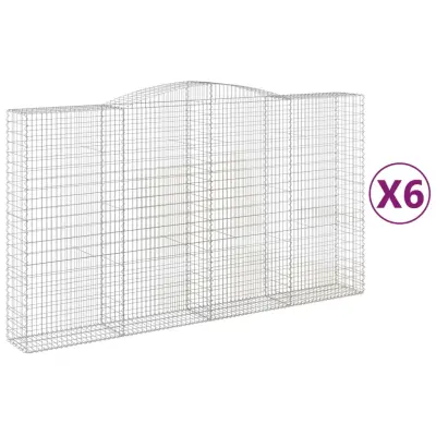 vidaXL Obokane gabion košare 6 kosa 400x50x220/240 cm pocinkano železo