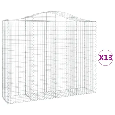 vidaXL Obokane gabion košare 13kosi 200x50x160/180 cm pocinkano železo