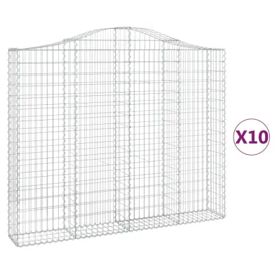 vidaXL Obokane gabion košare 10kosi 200x30x160/180 cm pocinkano železo