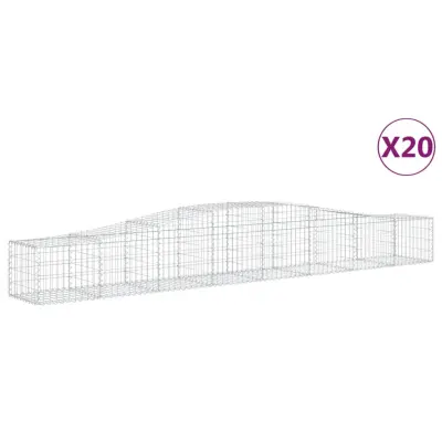 vidaXL Obokane gabion košare 20 kosa 400x50x40/60 cm pocinkano železo
