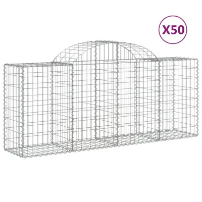 vidaXL Obokane gabion košare 50 kosov 200x50x80/100 cm cinkano železo