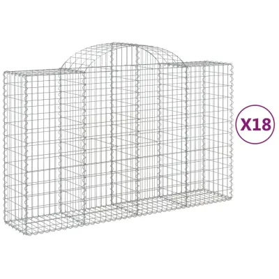 vidaXL Obokana gabionska košara 18 kos 200x50x120/140cm cinkano železo