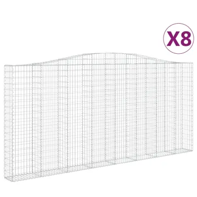 vidaXL Obokane gabion košare 8 kosov 400x30x180/200cm pocinkano železo