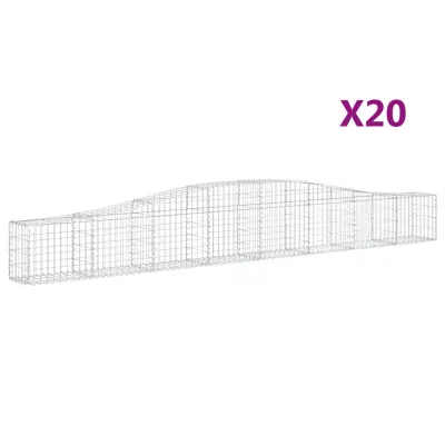 vidaXL Obokane gabion košare 20 kosa 400x30x40/60 cm pocinkano železo