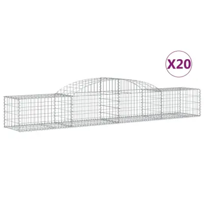 vidaXL Obokane gabion košare 20 kosi 300x50x40/60 cm pocinkano železo