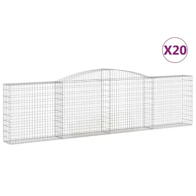 vidaXL Obokane gabion košare 20kosa 400x30x100/120 cm pocinkano železo