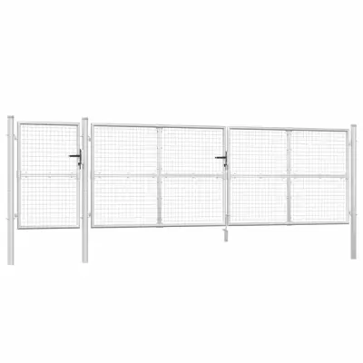 vidaXL Mrežasta vrtna vrata srebrna 500x175 cm pocinkano jeklo
