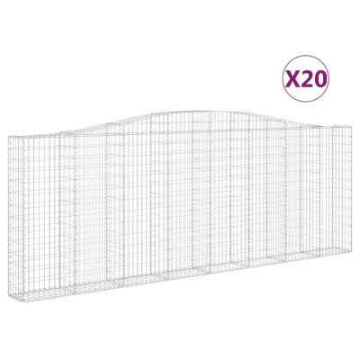vidaXL Obokane gabion košare 20kosov 400x30x140/160cm pocinkano železo