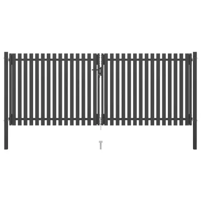 vidaXL Ograjna vrata jeklena 4x1,7 m antracitna