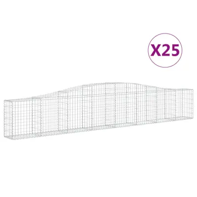 vidaXL Obokana gabionska košara 25 kosov 400x30x60/80cm cinkano železo