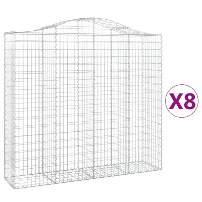 vidaXL Obokane gabion košare 8 kosi 200x50x180/200 cm pocinkano železo