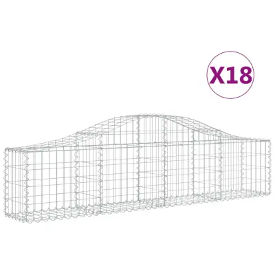 vidaXL Obokane gabion košare 18 kosov 200x30x40/60 cm pocinkano železo