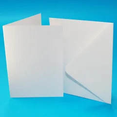 Kuverte+Vizitke, Set 50, C6, Bele barve - struktura platna