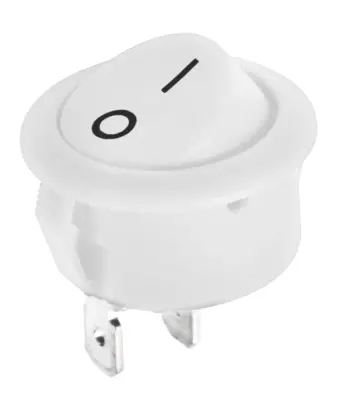 STIKALO 0-1 220V/6A za montažo fi:22mm  bele barve