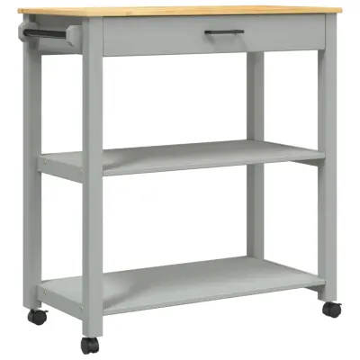 vidaXL Kuhinjski voziček MONZA 84x40x90 cm trdna borovina