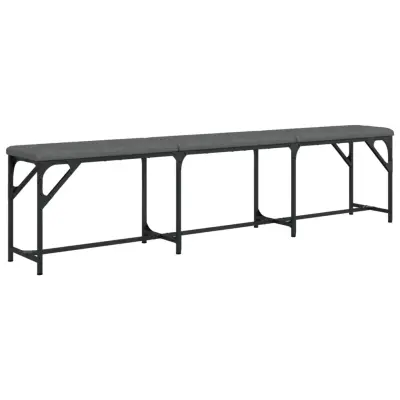 vidaXL Jedilna klop temno siva 186x32x45 cm jeklo in blago