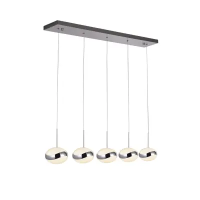 Lipse LED obeska svetilka, 5L, Chrome