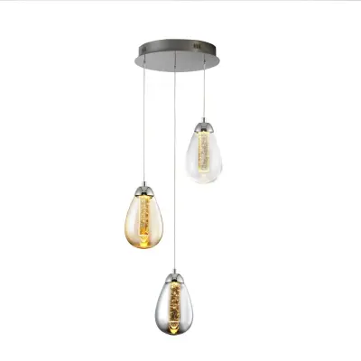 Obesena svetilka Taccia 3L, krom/barva