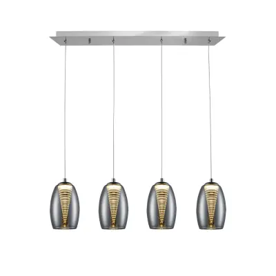 Meglica linearna svetilka 4L LED, krom