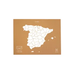 Zemljevid iz plute - Woody Map Natural Spain / 60 x 45 cm / bela / brez okvirja