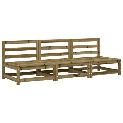 vidaXL Vrtni kavči brez naslonov 3 kosi 70x70x67 cm impreg. borovina