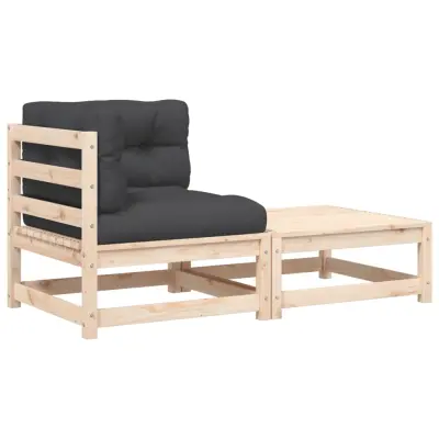 vidaXL Vrtni kotni kavč z blazinami in stolčkom za noge
