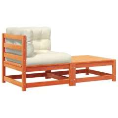 vidaXL Vrtni kotni kavč z blazinami in stolčkom za noge