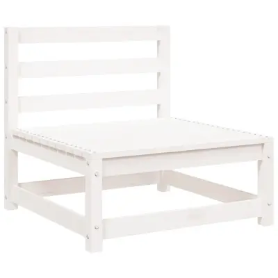 vidaXL Vrtni kavč brez naslonov za roke bel 70x70x67 cm trdna borovina