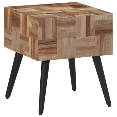 vidaXL Stranska mizica 40x40x45 cm trdna predelana tikovina